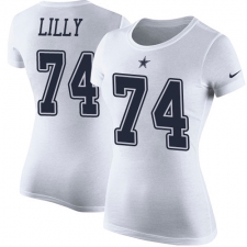 NFL Women's Nike Dallas Cowboys #74 Bob Lilly White Rush Pride Name & Number T-Shirt