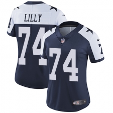 Women's Nike Dallas Cowboys #74 Bob Lilly Elite Navy Blue Throwback Alternate NFL Jersey