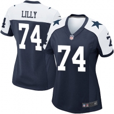Women's Nike Dallas Cowboys #74 Bob Lilly Game Navy Blue Throwback Alternate NFL Jersey