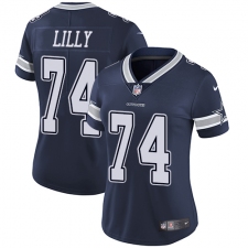 Women's Nike Dallas Cowboys #74 Bob Lilly Navy Blue Team Color Vapor Untouchable Limited Player NFL Jersey