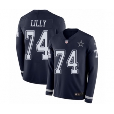 Youth Nike Dallas Cowboys #74 Bob Lilly Limited Navy Blue Therma Long Sleeve NFL Jersey