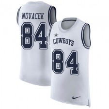 Men's Nike Dallas Cowboys #84 Jay Novacek Limited White Rush Player Name & Number Tank Top NFL Jersey