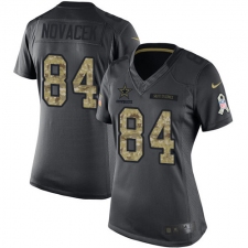 Women's Nike Dallas Cowboys #84 Jay Novacek Limited Black 2016 Salute to Service NFL Jersey