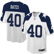 Men's Nike Dallas Cowboys #40 Bill Bates Game White Throwback Alternate NFL Jersey