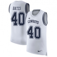 Men's Nike Dallas Cowboys #40 Bill Bates Limited White Rush Player Name & Number Tank Top NFL Jersey