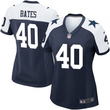 Women's Nike Dallas Cowboys #40 Bill Bates Game Navy Blue Throwback Alternate NFL Jersey