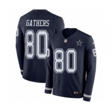 Men's Nike Dallas Cowboys #80 Rico Gathers Limited Navy Blue Therma Long Sleeve NFL Jersey