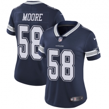 Women's Nike Dallas Cowboys #58 Damontre Moore Elite Navy Blue Team Color NFL Jersey