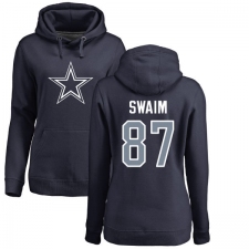 NFL Women's Nike Dallas Cowboys #87 Geoff Swaim Navy Blue Name & Number Logo Pullover Hoodie