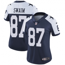 Women's Nike Dallas Cowboys #87 Geoff Swaim Elite Navy Blue Throwback Alternate NFL Jersey