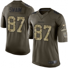 Youth Nike Dallas Cowboys #87 Geoff Swaim Elite Green Salute to Service NFL Jersey