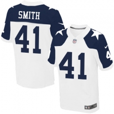 Men's Nike Dallas Cowboys #41 Keith Smith Elite White Throwback Alternate NFL Jersey