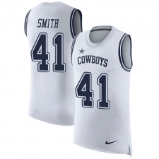 Men's Nike Dallas Cowboys #41 Keith Smith Limited White Rush Player Name & Number Tank Top NFL Jersey