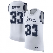 Men's Nike Dallas Cowboys #33 Chidobe Awuzie Limited White Rush Player Name & Number Tank Top NFL Jersey