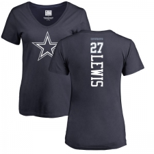 NFL Women's Nike Dallas Cowboys #27 Jourdan Lewis Navy Blue Backer T-Shirt