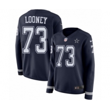 Women's Nike Dallas Cowboys #73 Joe Looney Limited Navy Blue Therma Long Sleeve NFL Jersey
