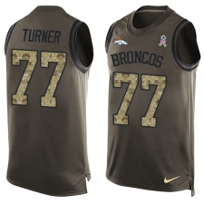 Men's Nike Denver Broncos #77 Billy Turner Limited Green Salute to Service Tank Top NFL Jersey