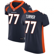 Men's Nike Denver Broncos #77 Billy Turner Navy Blue Alternate Vapor Untouchable Elite Player NFL Jersey
