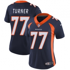 Women's Nike Denver Broncos #77 Billy Turner Elite Navy Blue Alternate NFL Jersey