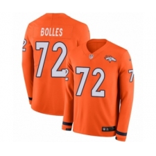 Men's Nike Denver Broncos #72 Garett Bolles Limited Orange Therma Long Sleeve NFL Jersey