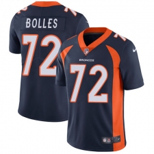 Men's Nike Denver Broncos #72 Garett Bolles Navy Blue Alternate Vapor Untouchable Limited Player NFL Jersey