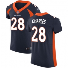 Men's Nike Denver Broncos #28 Jamaal Charles Navy Blue Alternate Vapor Untouchable Elite Player NFL Jersey