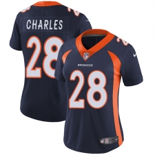Women's Nike Denver Broncos #28 Jamaal Charles Elite Navy Blue Alternate NFL Jersey