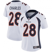 Women's Nike Denver Broncos #28 Jamaal Charles White Vapor Untouchable Limited Player NFL Jersey