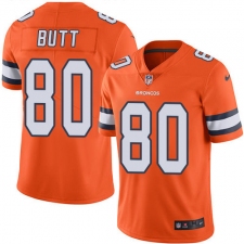 Men's Nike Denver Broncos #80 Jake Butt Limited Orange Rush Vapor Untouchable NFL Jersey