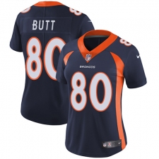 Women's Nike Denver Broncos #80 Jake Butt Elite Navy Blue Alternate NFL Jersey