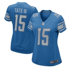 Women's Nike Detroit Lions #15 Golden Tate III Game Light Blue Team Color NFL Jersey