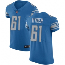 Men's Nike Detroit Lions #61 Kerry Hyder Light Blue Team Color Vapor Untouchable Elite Player NFL Jersey