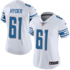 Women's Nike Detroit Lions #61 Kerry Hyder Limited White Vapor Untouchable NFL Jersey