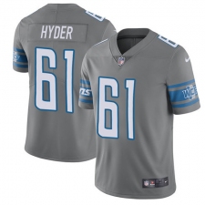 Youth Nike Detroit Lions #61 Kerry Hyder Limited Steel Rush Vapor Untouchable NFL Jersey