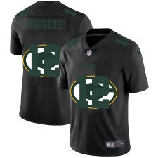 Men's Green Bay Packers #12 Aaron Rodgers Black Nike Black Shadow Edition Limited Jersey