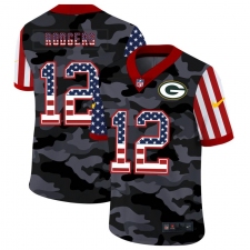 Men's Green Bay Packers #12 Aaron Rodgers Camo Flag Nike Limited Jersey