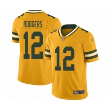 Men's Green Bay Packers #12 Aaron Rodgers Limited Gold Inverted Legend Football Jersey