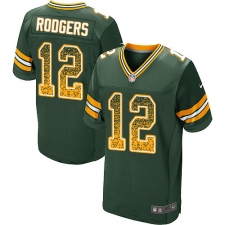 Men's Nike Green Bay Packers #12 Aaron Rodgers Elite Green Home Drift Fashion NFL Jersey