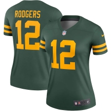 Women's Green Bay Packers #12 Aaron Rodgers Nike Green Alternate Legend Player Jersey