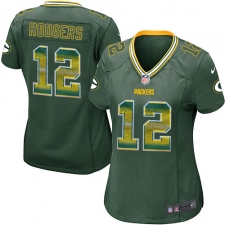 Women's Nike Green Bay Packers #12 Aaron Rodgers Limited Green Strobe NFL Jersey