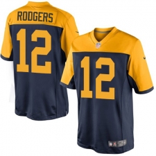 Youth Nike Green Bay Packers #12 Aaron Rodgers Elite Navy Blue Alternate NFL Jersey