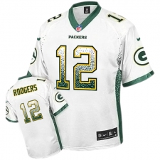 Youth Nike Green Bay Packers #12 Aaron Rodgers Elite White Drift Fashion NFL Jersey