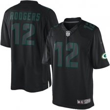 Youth Nike Green Bay Packers #12 Aaron Rodgers Limited Black Impact NFL Jersey