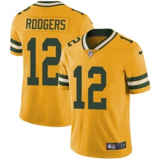 Youth Nike Green Bay Packers #12 Aaron Rodgers Limited Gold Rush Vapor Untouchable NFL Jersey