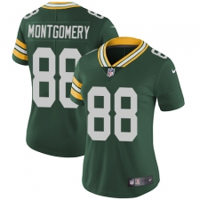 Women's Nike Green Bay Packers #88 Ty Montgomery Elite Green Team Color NFL Jersey