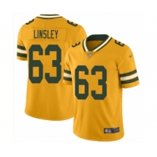 Men's Green Bay Packers #63 Corey Linsley Limited Gold Inverted Legend Football Jersey