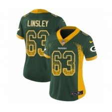 Women's Nike Green Bay Packers #63 Corey Linsley Limited Green Rush Drift Fashion NFL Jersey