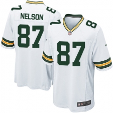 Men's Nike Green Bay Packers #87 Jordy Nelson Game White NFL Jersey