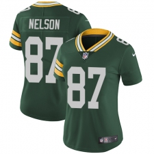 Women's Nike Green Bay Packers #87 Jordy Nelson Elite Green Team Color NFL Jersey