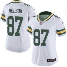 Women's Nike Green Bay Packers #87 Jordy Nelson Elite White NFL Jersey